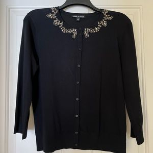 Cable and Gauge jeweled cardigan